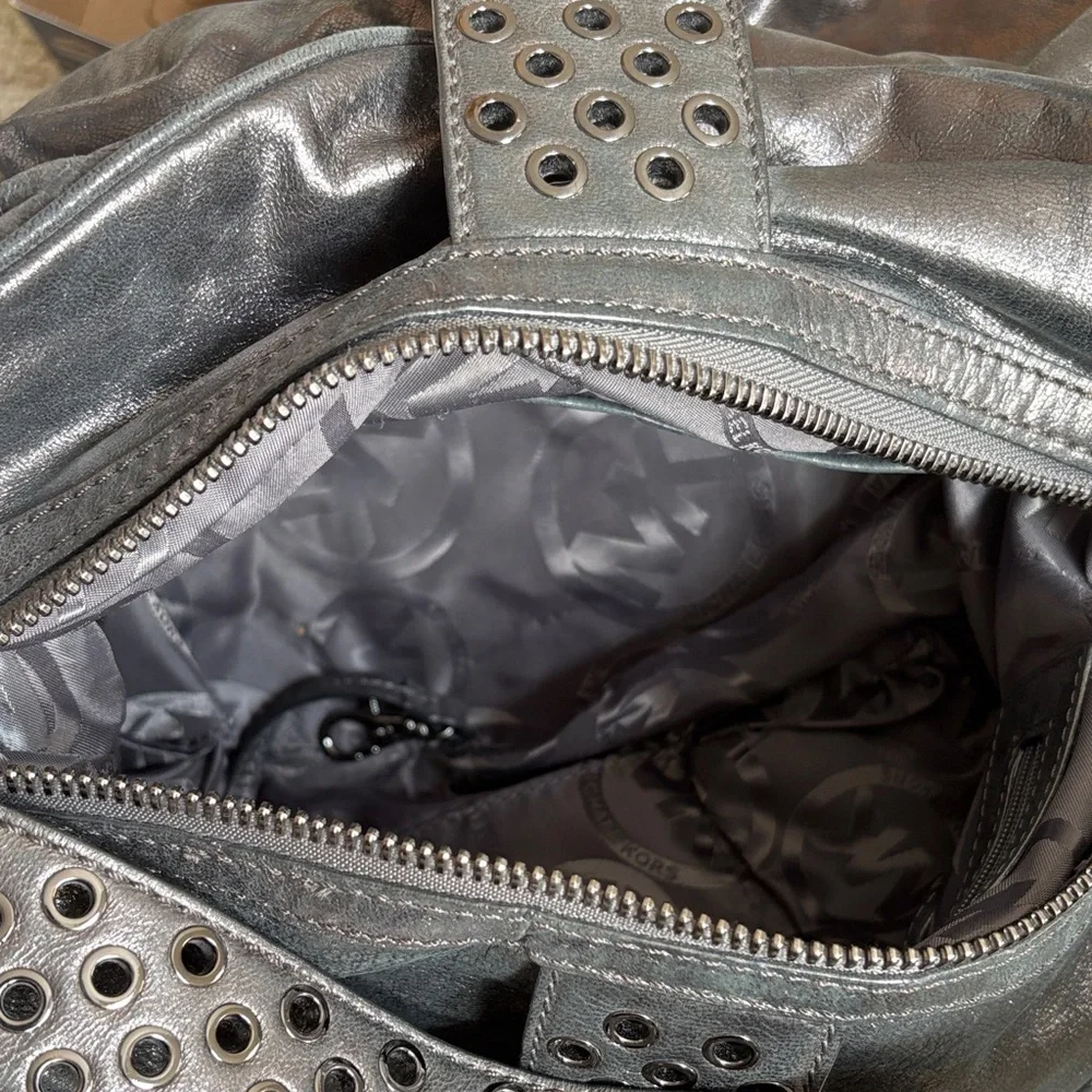 Vintage Michael Kors Metallic Leather Shoulder Bag with Studded Strap